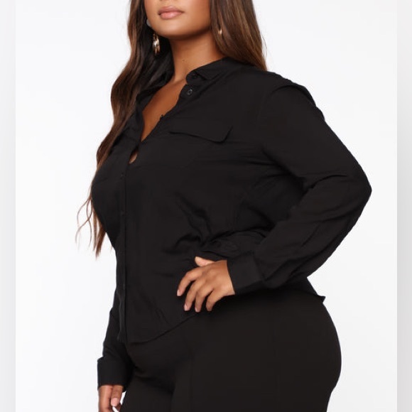 Fashion Nova Tops - Black button down shirt